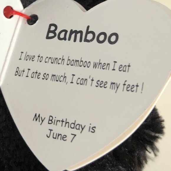 New w/Tag Ty MEDIUM SIZ Beanie Boos Bamboo Panda 9" - Picture 10 of 14